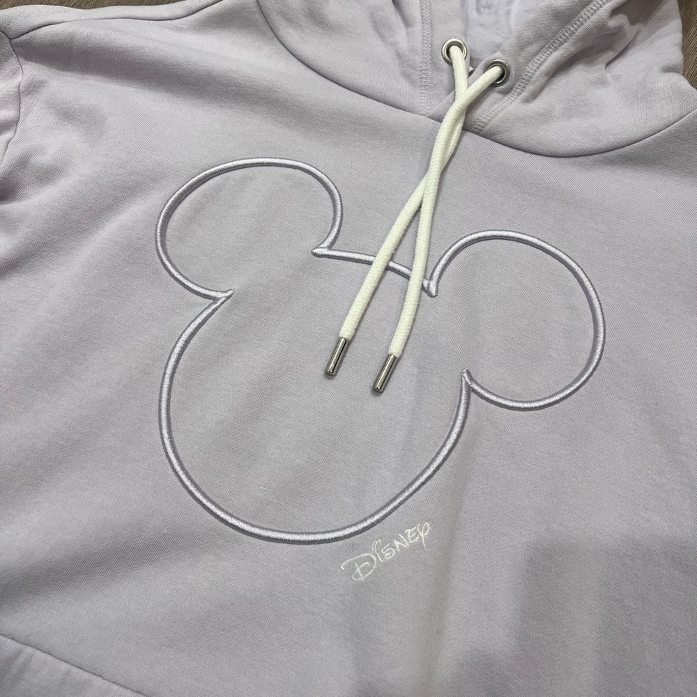 H & M Disney Lavender Hoodie with Mickey Logo Size Medium - Picture 2 of 6
